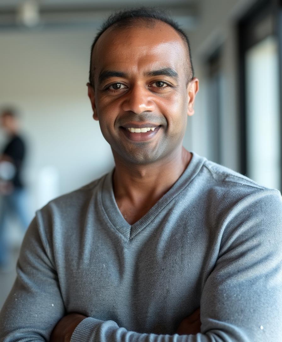 Dr. Bomi Joseph, Health & Longevity Expert, in his conference room in Los Gatos, CA, USA