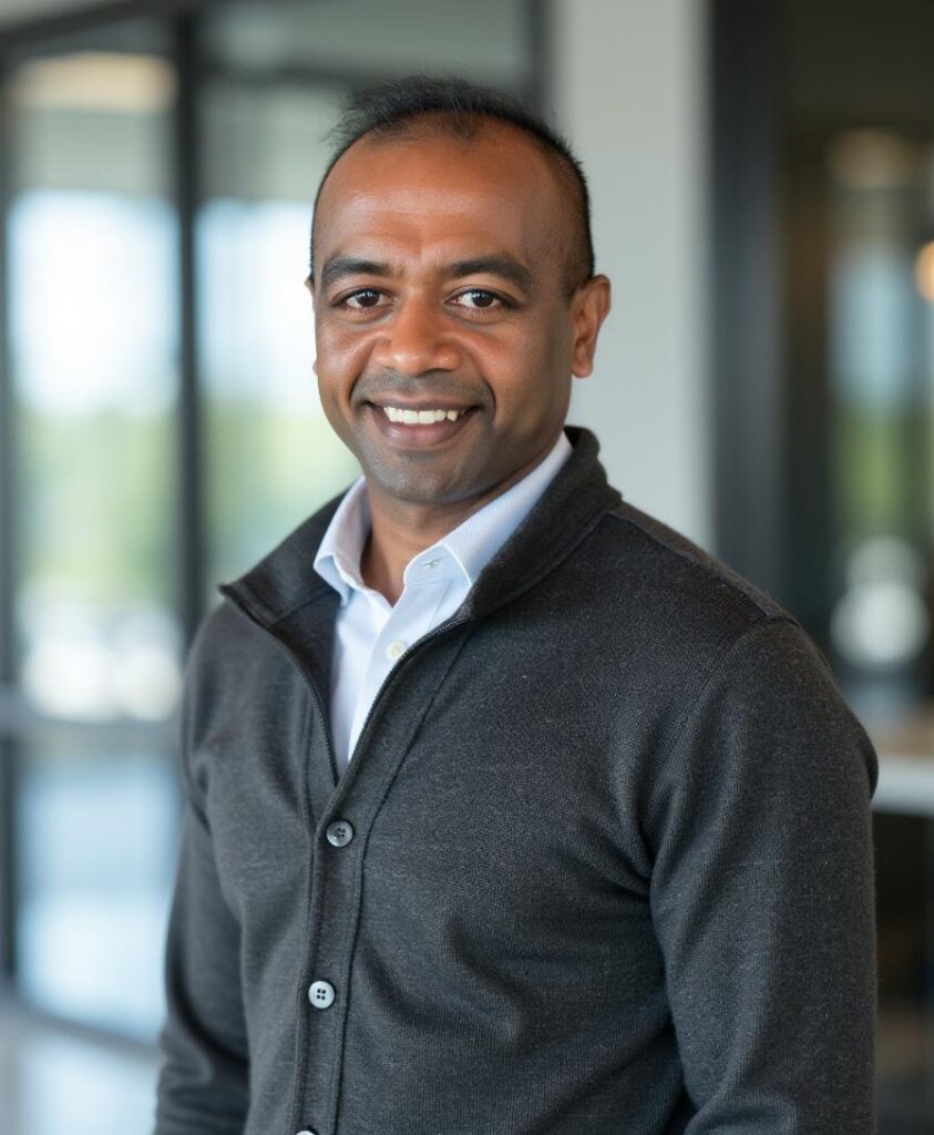 Dr. Bomi Joseph, Health & Longevity Expert, in his office in Los Gatos, CA, USA