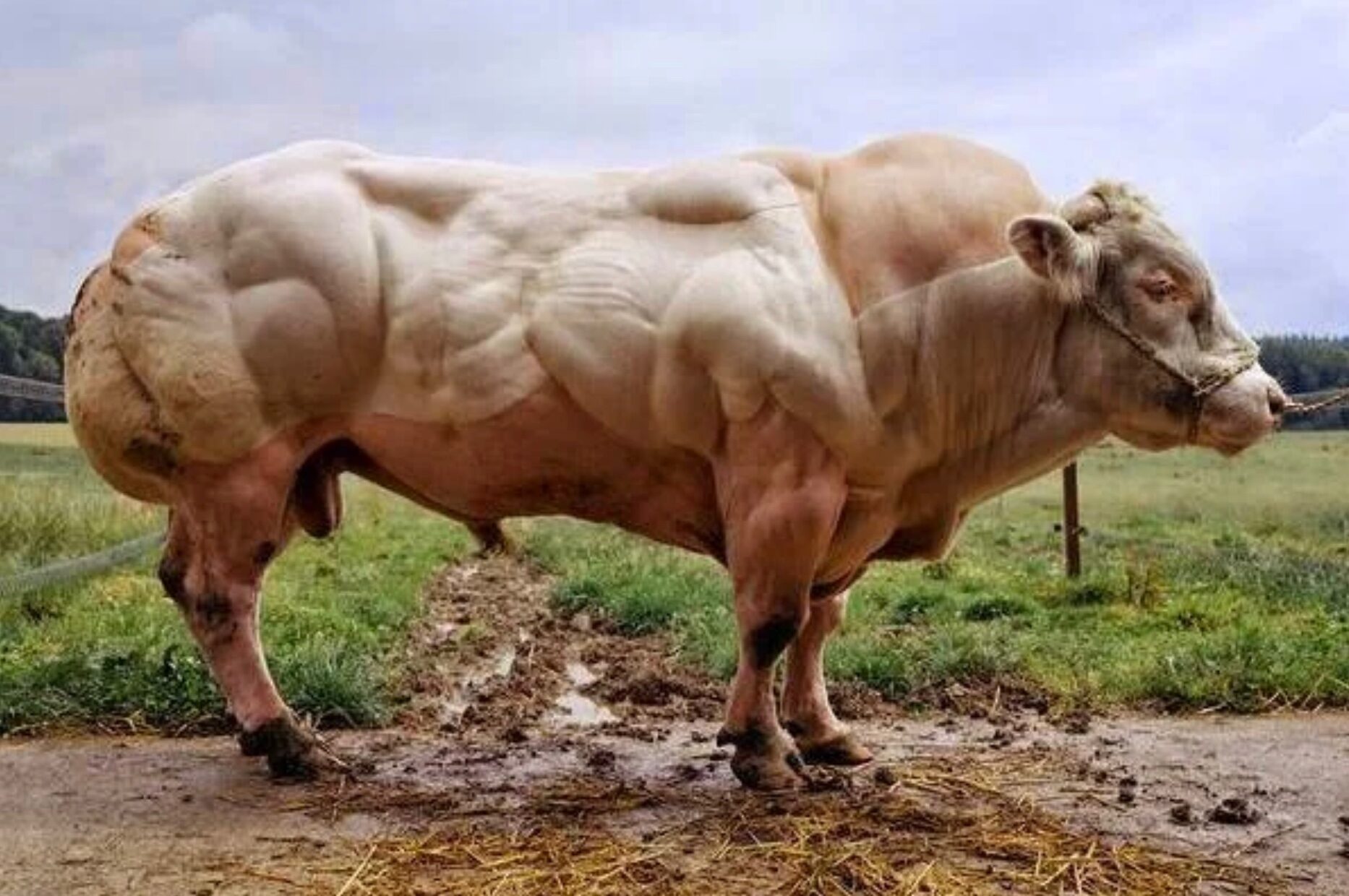 The Truth About Protein: Myths, Facts, and What Your Body Really Needs 8 Comparative images of myostatin gene mutations in dog, sheep, bull, and mouse showing double-muscling effects.