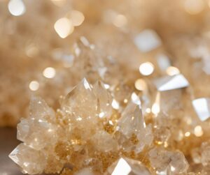 Salt crystals precipitating out of a water solution after alcohol is added, demonstrating alcohol’s disruption of ionic balance.