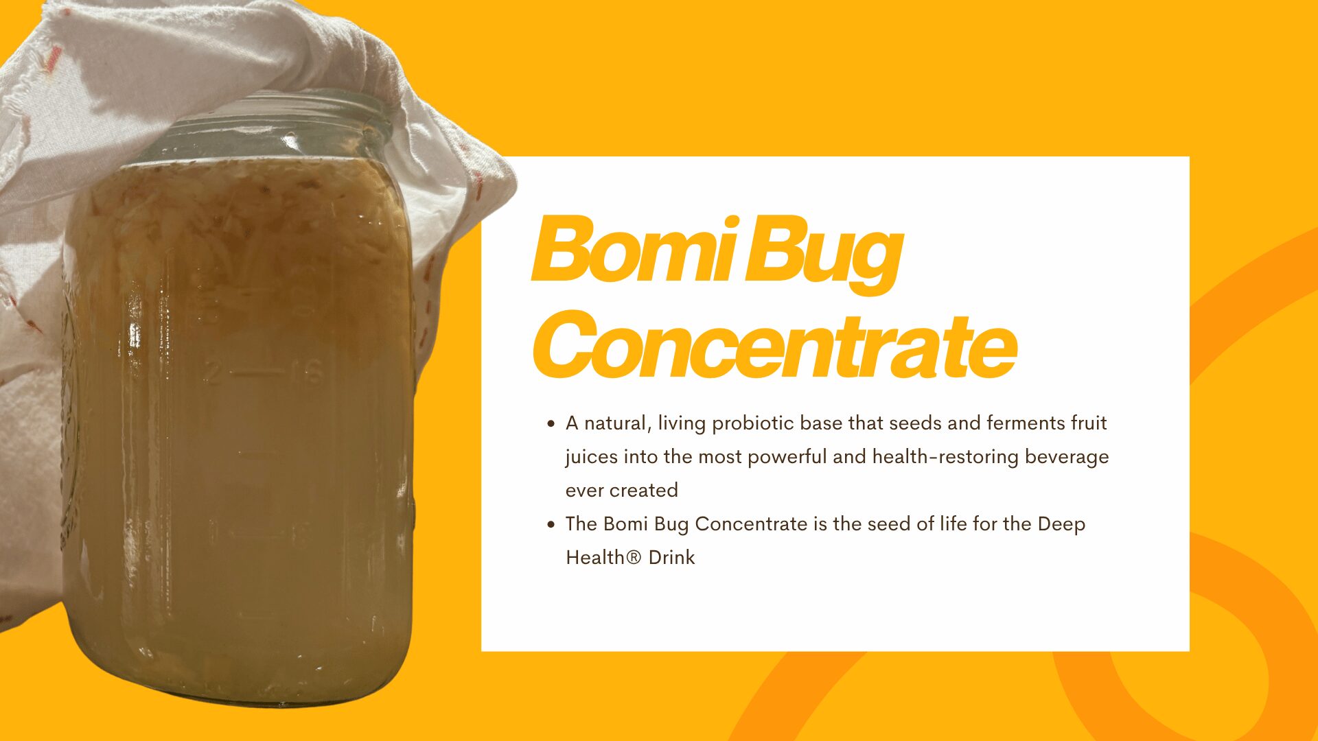 Homemade Bomi Bug Concentrate fermenting in a mason jar with ginger and sugar.