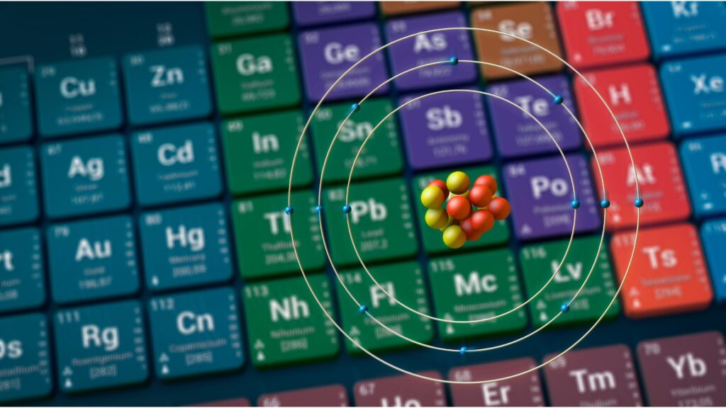 Essential Trace Elements: The Minerals Modern Diets Get Wrong 1 Atomic model over the periodic table representing essential trace elements in human nutrition